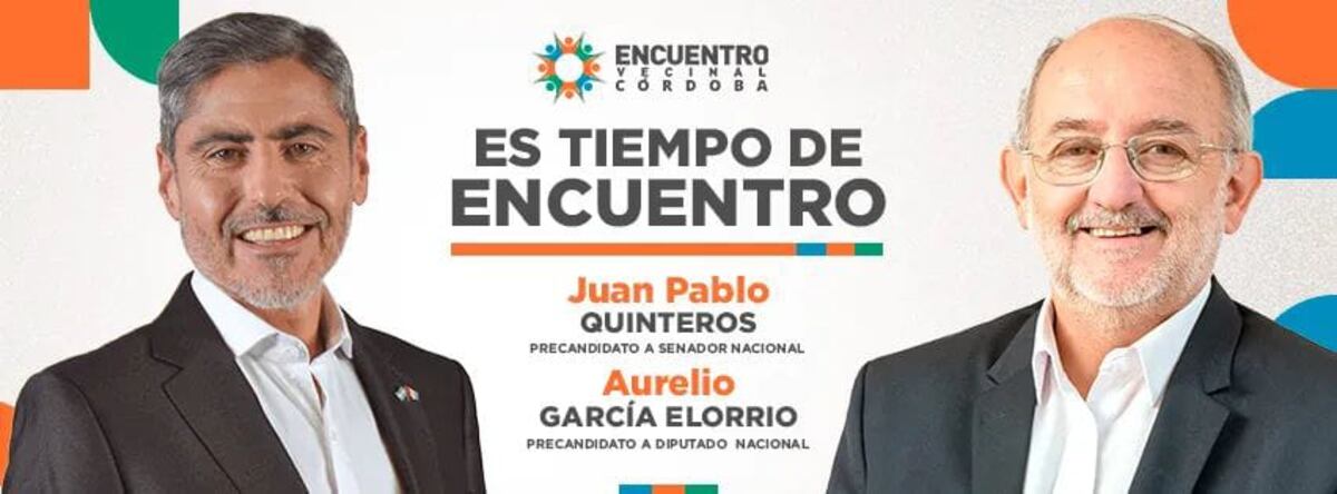 Candidatos. Juan Pablo Quinteros y Aurelio García Elorrio, los principales precandidatos de Encuentro Vecinal Córdoba.