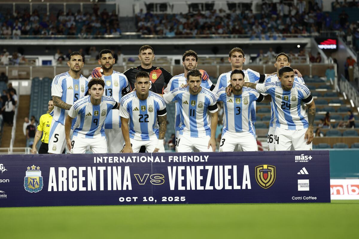 La formación de Argentina ante Venezuela. (Prensa AFA).
