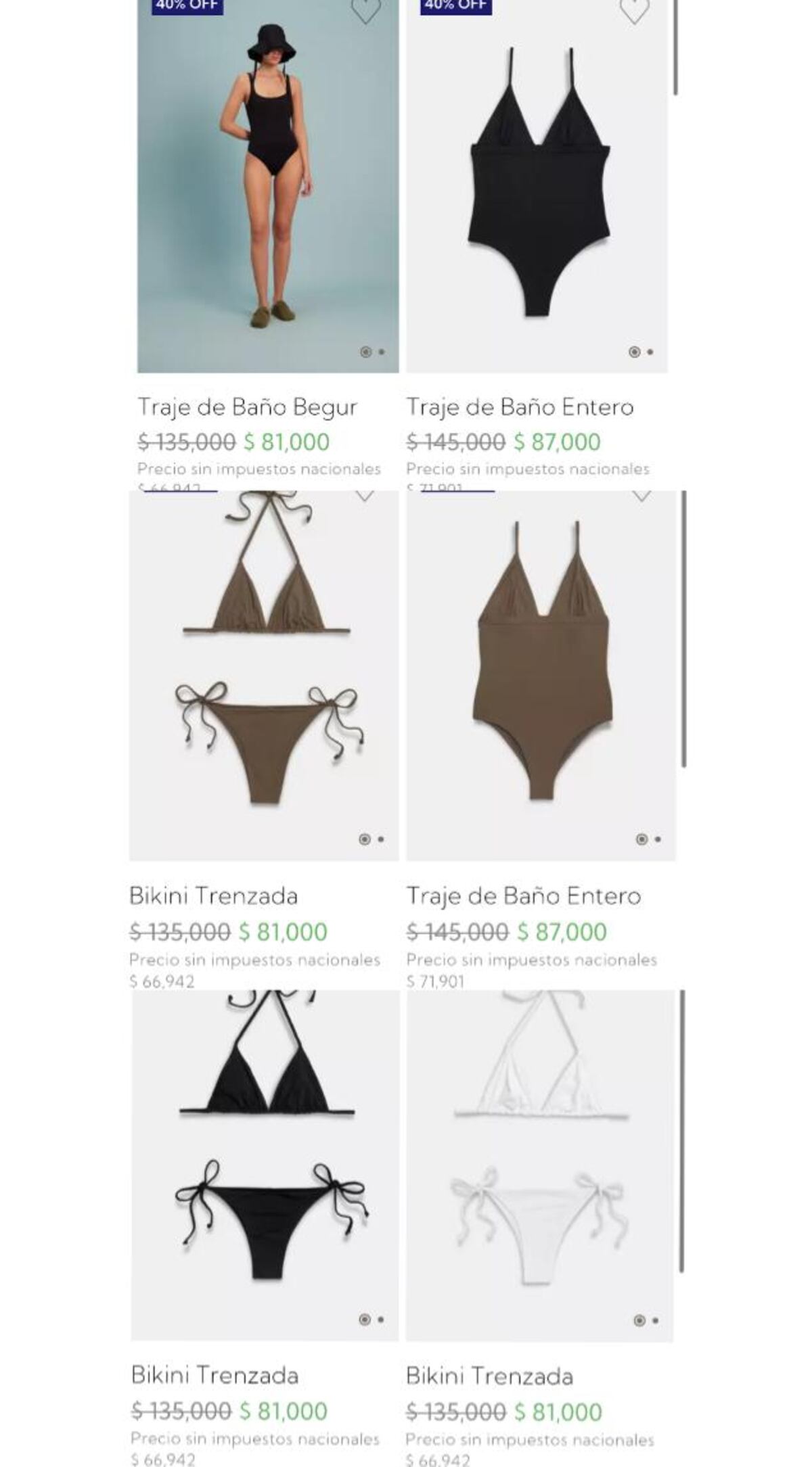 En la tienda online de Juliana Awada aparecen descuentos de hasta 40% en algunas piezas.