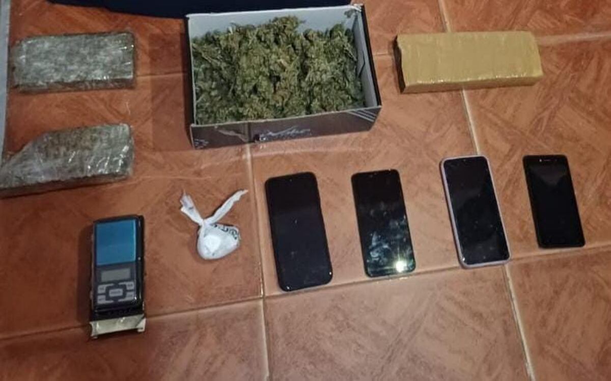 Lo secuestrado en operativos en Río Cuarto. (Policía)