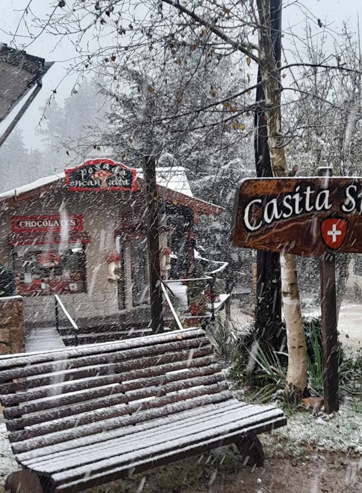 Nieve en La Cumbrecita, Córdoba. (Gentileza)