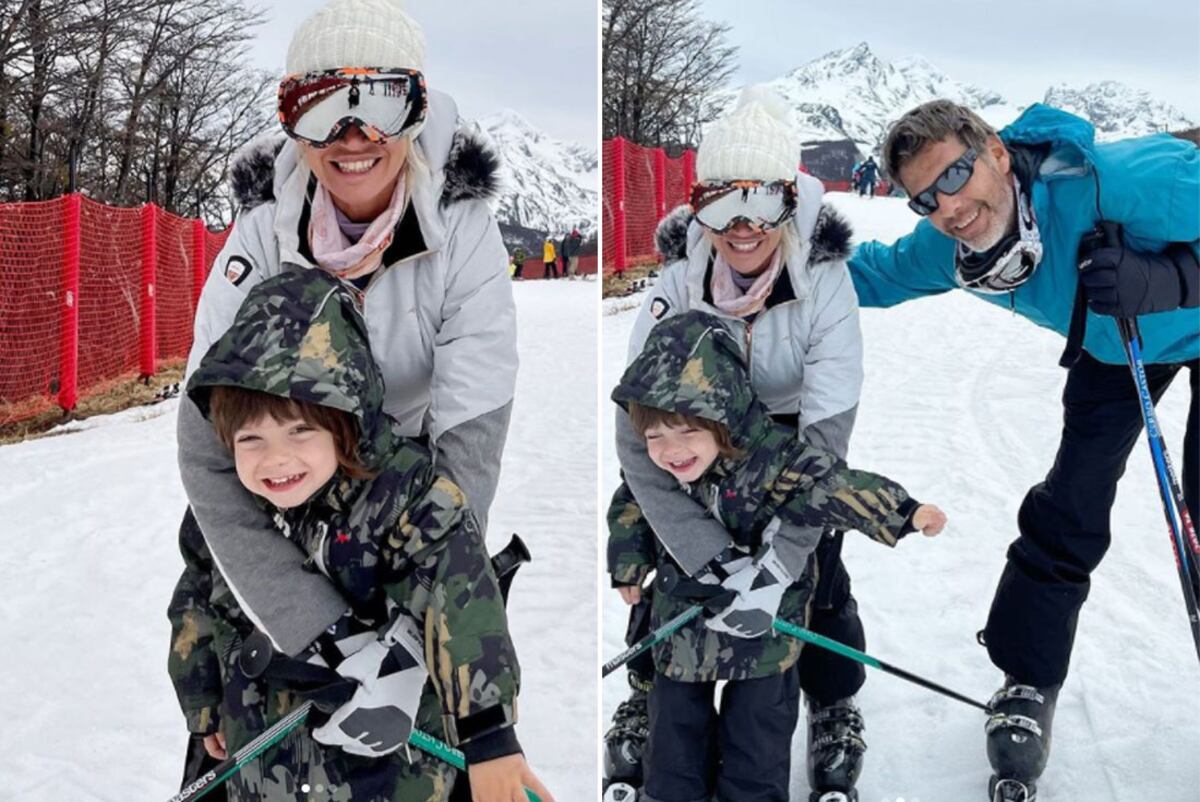 Flor Peña con su pareja, Ramiro Ponce de León, y uno de sus hijos. Fotos: Instagram.