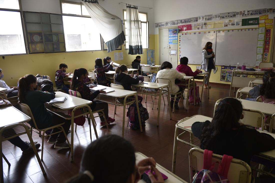 Escuela presidente Yrigoyen mantiene es esquema de burbujas con algunos grados y otros con plena presencialidad. (Ramiro Pereyra/ La Voz)
