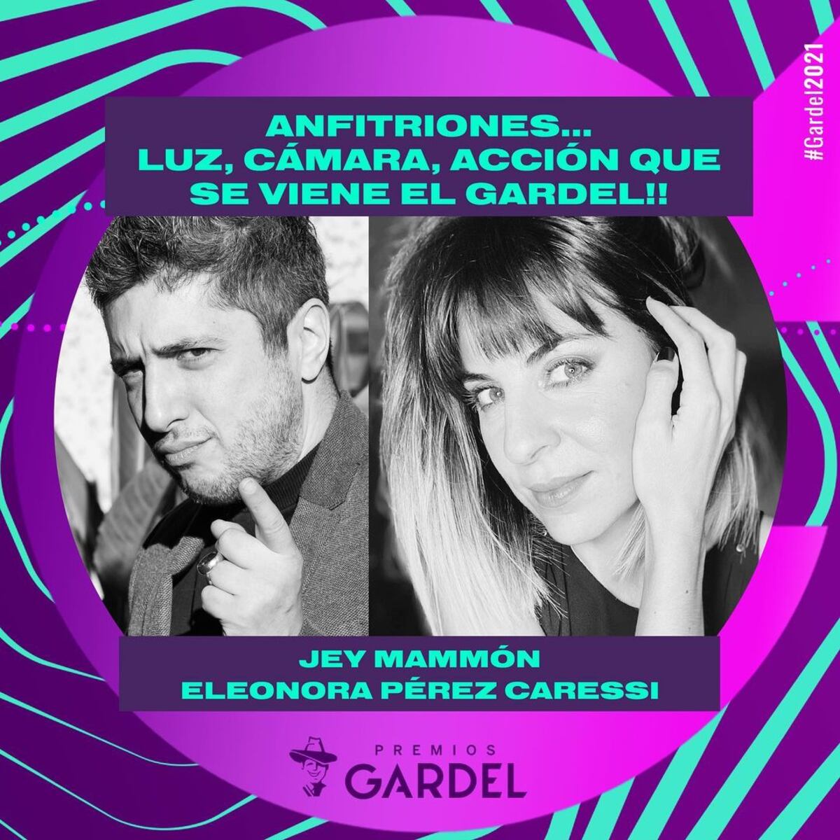 Mammón conducirá la ceremonia de los premios Gardel con Eleonora Pérez Caressi. (Capif)