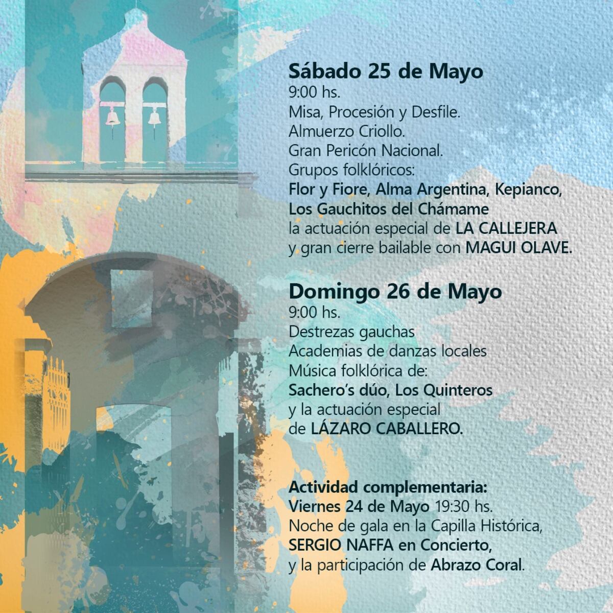 La programación de la fiesta.