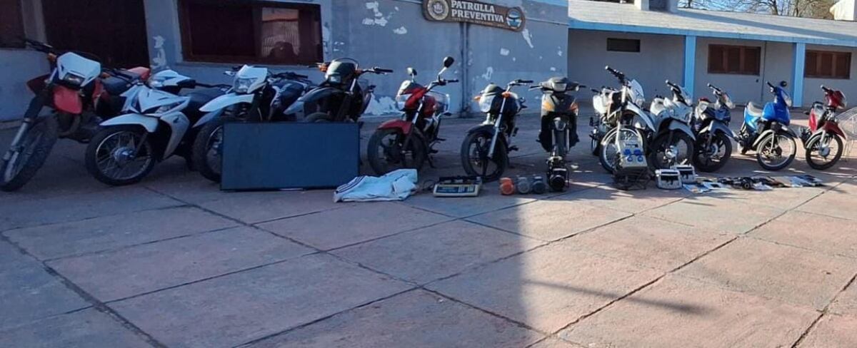 Lo secuestrado en operativos en Río Cuarto. (Policía)