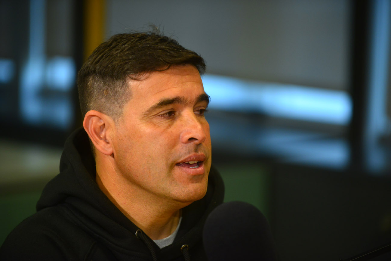 Grabación del podcast de Racing en la redacción de La Voz. (Nicolás Bravo / La Voz)