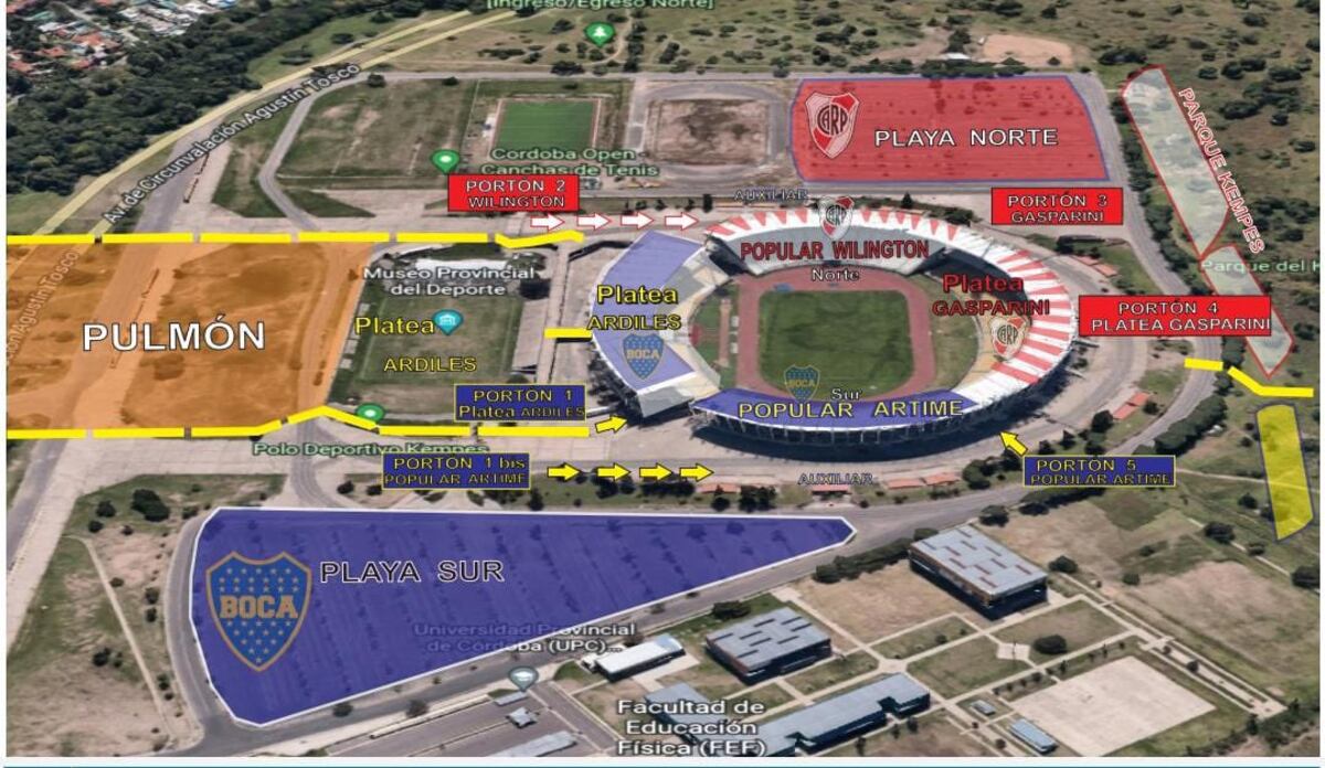 La distribución y la seguridad para el River-Boca (Min. Seguridad)