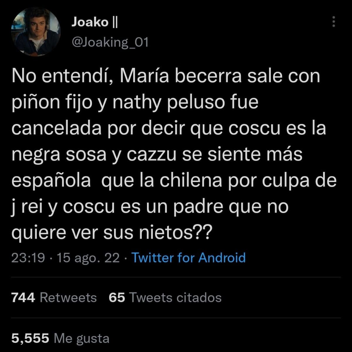 Los memes del fin de semana sobre Tiago PZK, Coscu, Belén Negri y demás (Captura de pantalla)