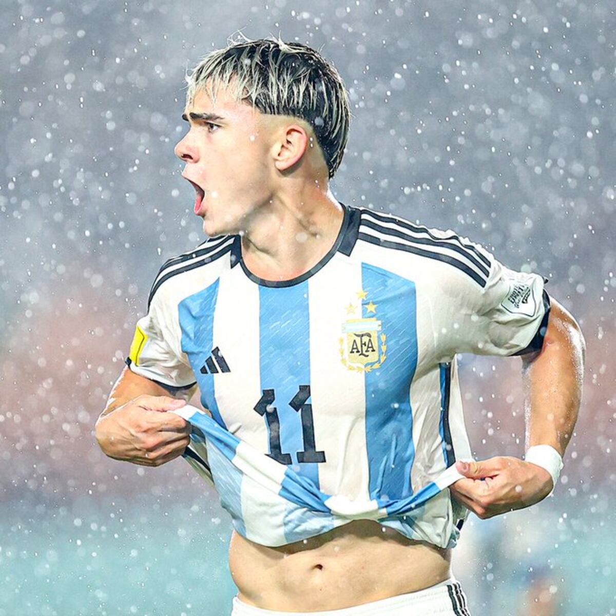 Santiago López, delantero cordobés que brilla en el Mundial Sub 17. (Prensa AFA).