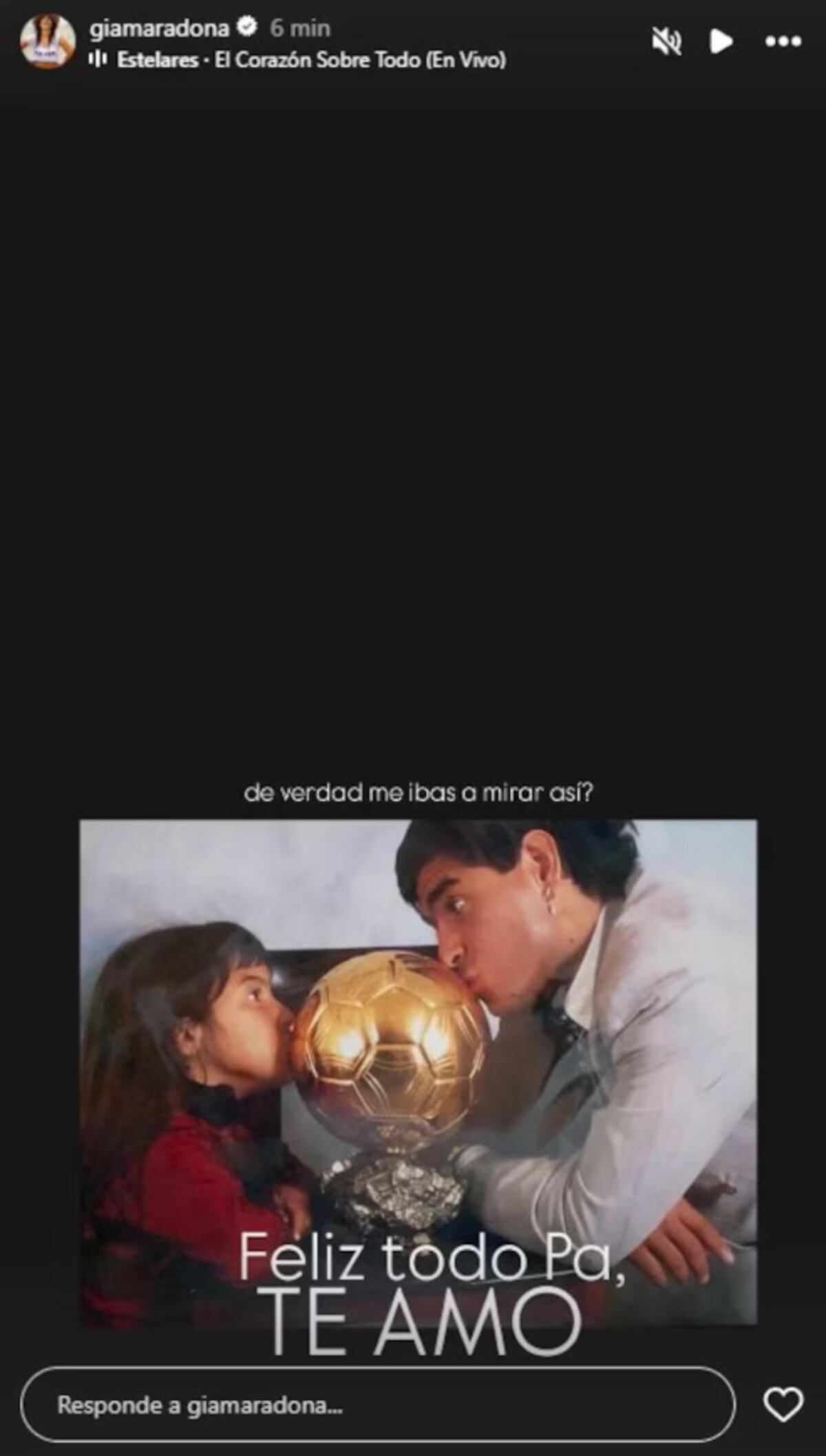 Gianinna Maradoan recordó a Diego. (Captura)