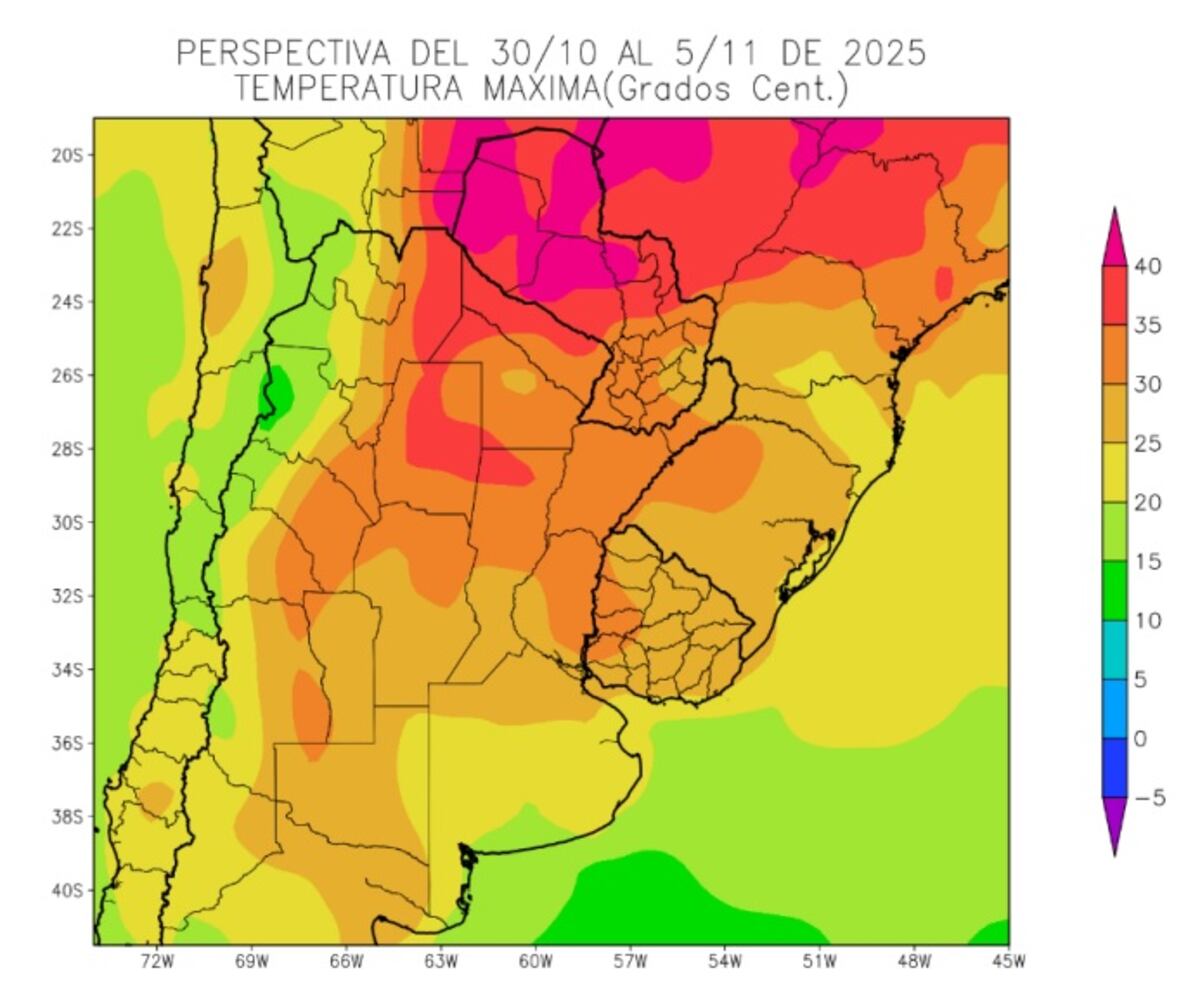 CLIMA. Temperaturas máximas (Gentileza Bolsa de Cereales)