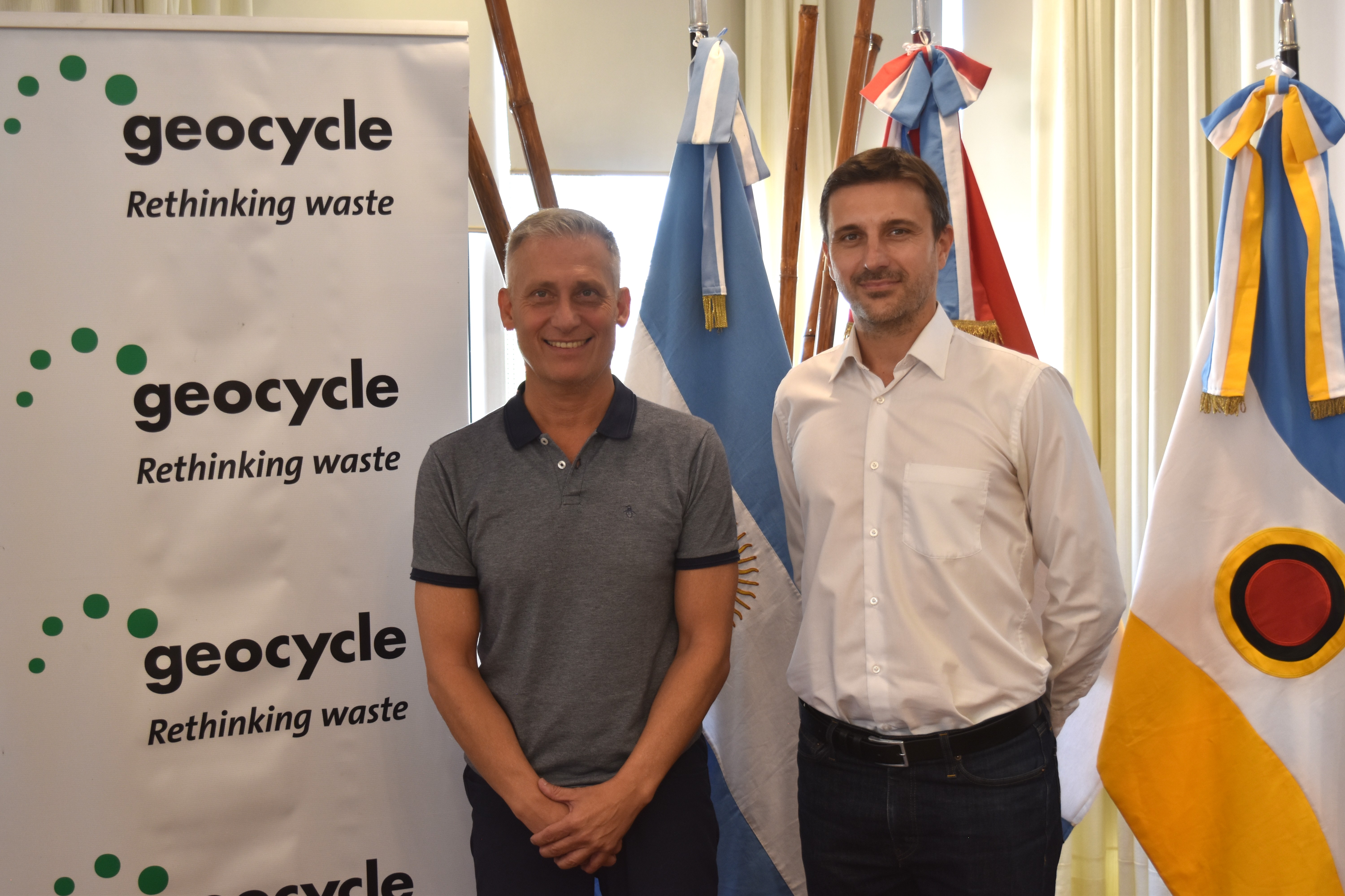 Esteban Avilés (Intendente Villa Carlos Paz) y Franco Liotti (Gerente Geocycle).