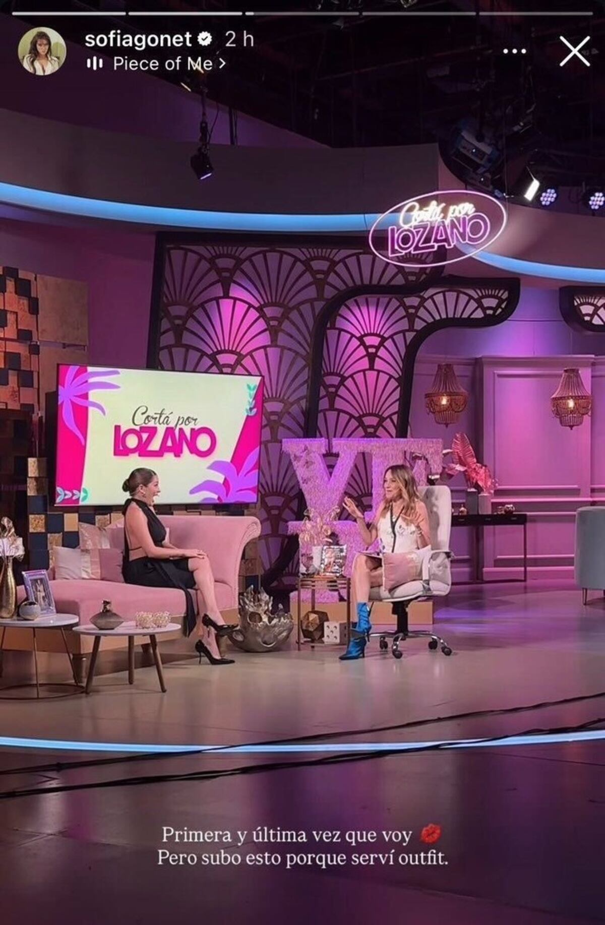 Sofía Gonet vía Instagram tras su incómodo momento en Cortá por Lozano.