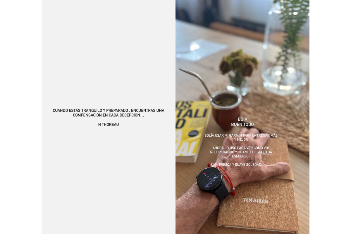 Las historias que compartió Christian Petersen en lnstragram en medio de su recuperación. (Fotos: Captura de pantalla)