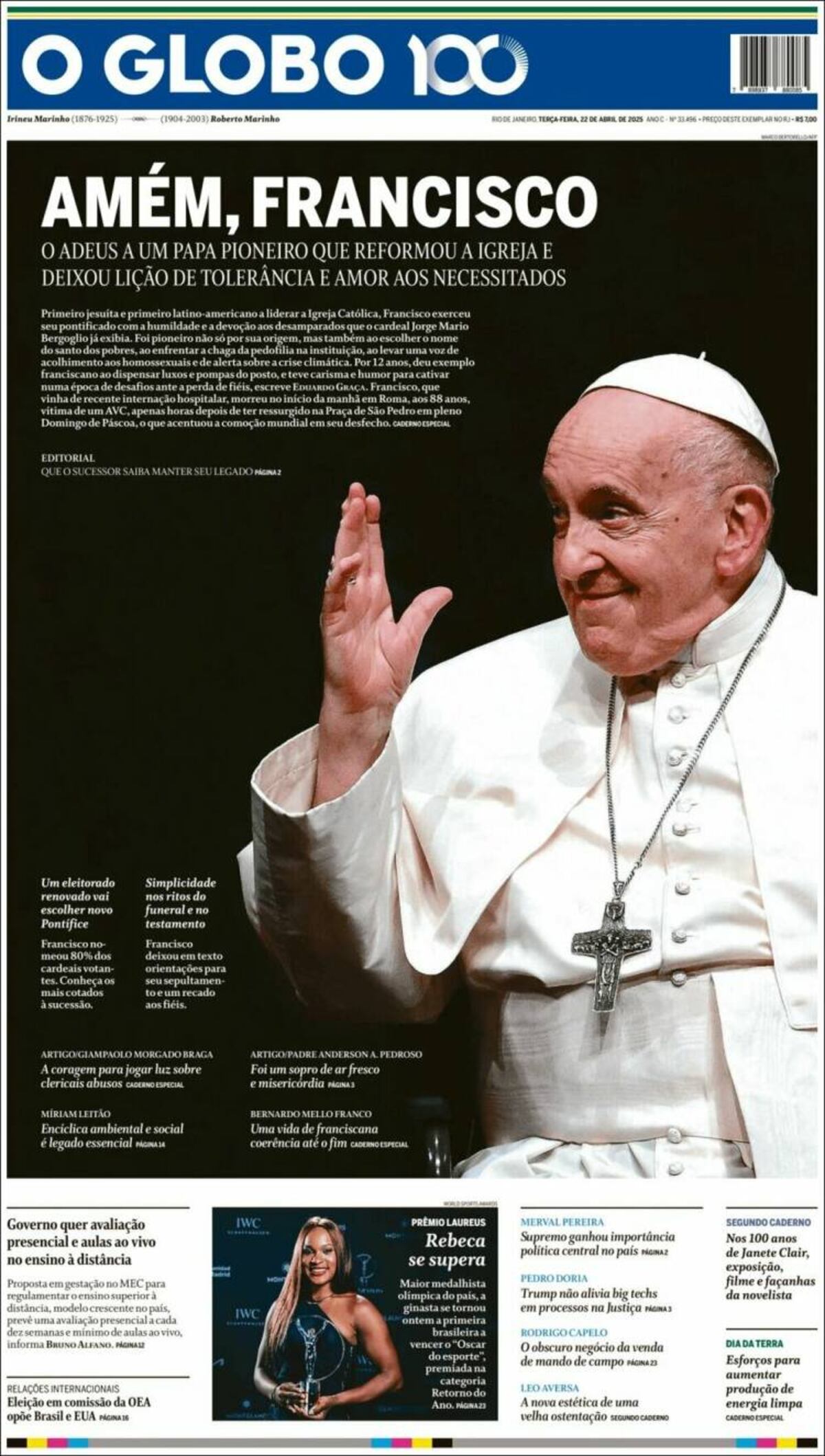 Las tapas de los diarios de Argentina y el mundo por la muerte del papa Francisco.