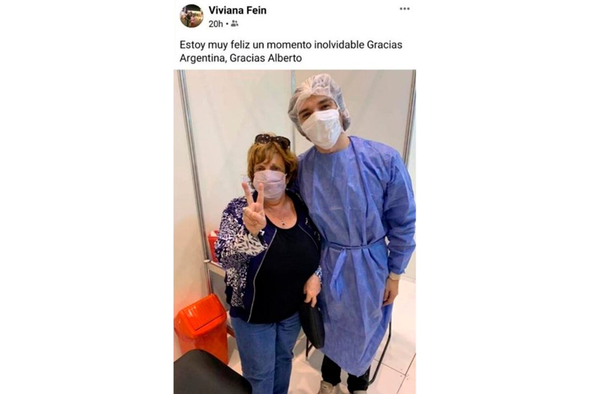 La exfiscal Viviana Fein recibió la vacuna contra el coronavirus. (Facebook)