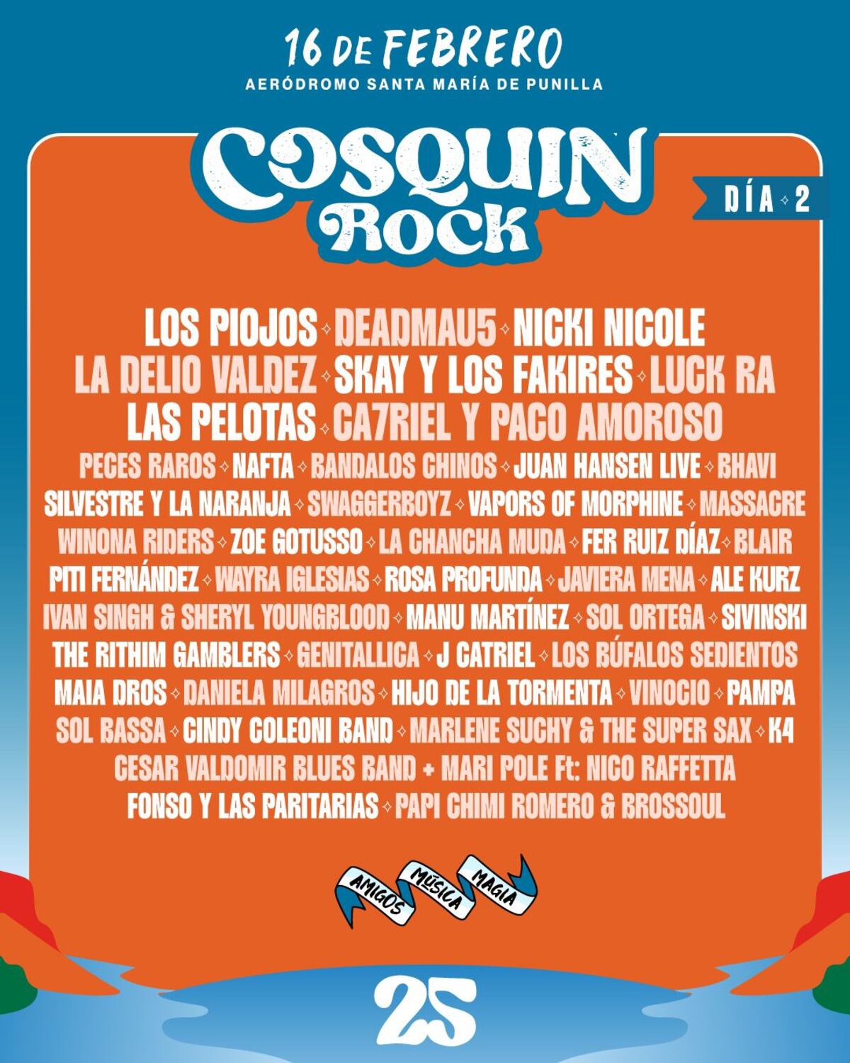 Cosquín Rock y su grilla día por día.