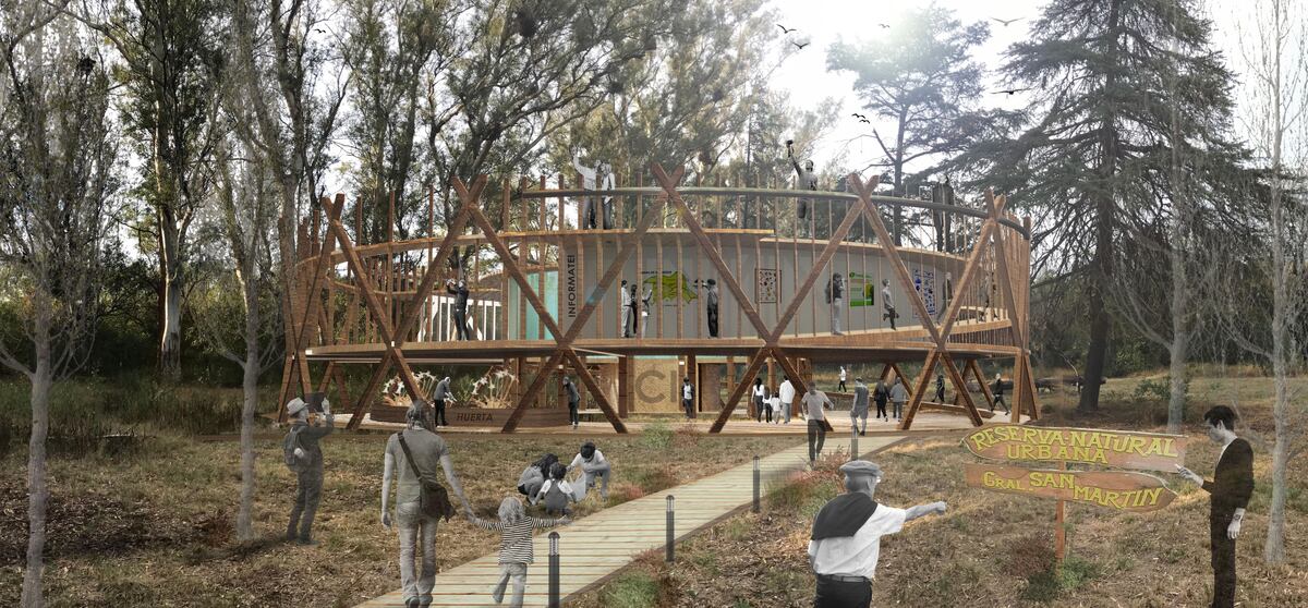 Así es el edificio sustentable que planteó un grupo de arquitectos para la reserva San Martín. (La Voz)