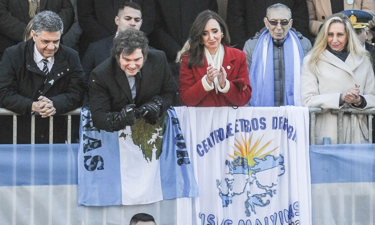 Javier Milei en el acto por el 9 de Julio. (Federico López Claro)