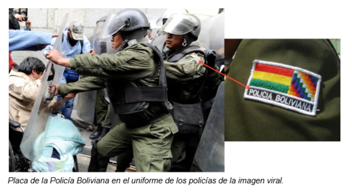 Bolivia. Foto de una represión de 2016 (Reverso).