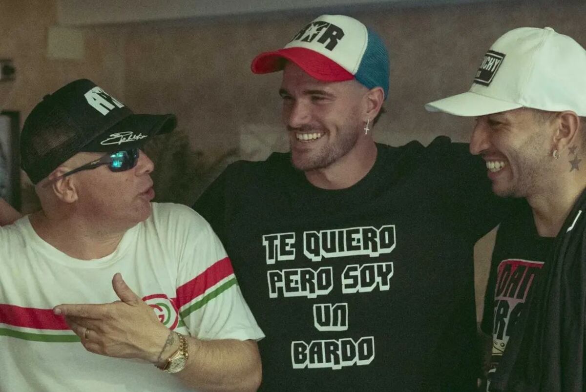 Rodrigo de Paul y los integrantes de Damas Gratis (Instagram).