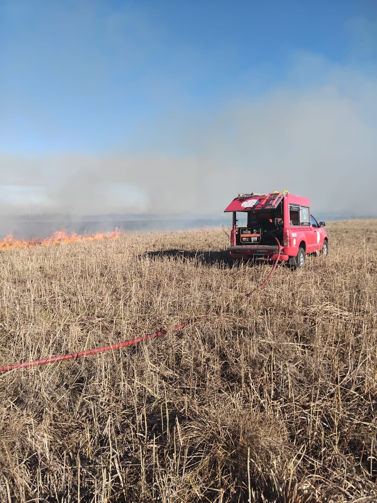Incendio en el Aeropuerto Internacional Ing. Ambrosio Taravella. (Gentileza)