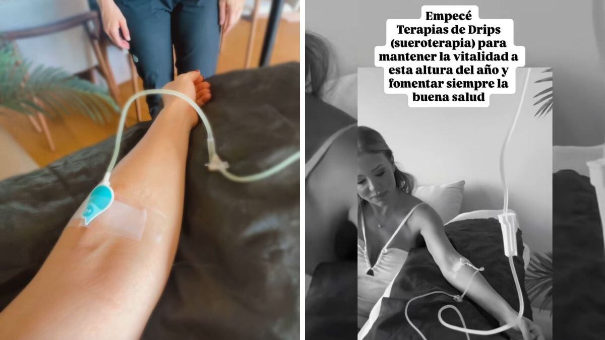 Evangelina Anderson se sumó a la tendencia de la sueroterapia.