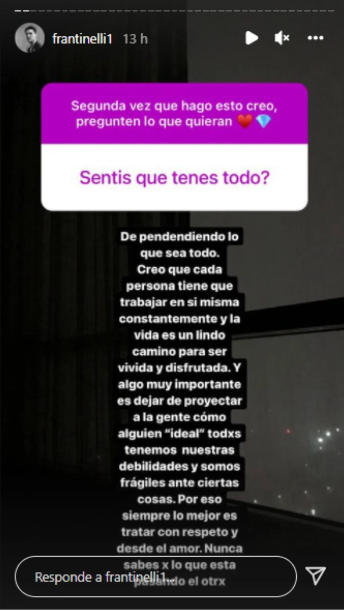 Las preguntas que Fran Tinelli respondió en Instagram.