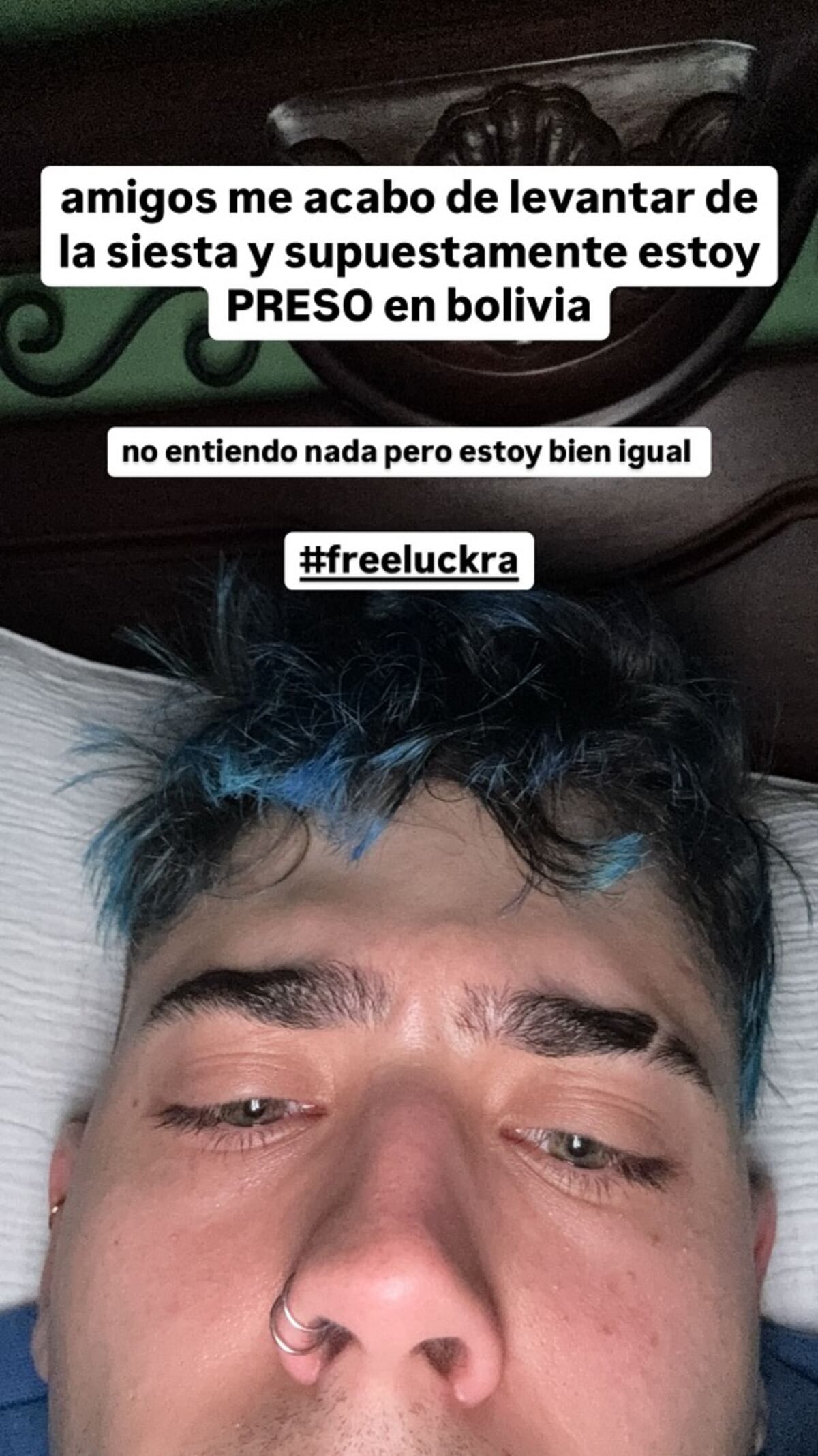 La respuesta de Luck Ra ante la noticia de su detención en Bolivia. (Instagram @luckra).