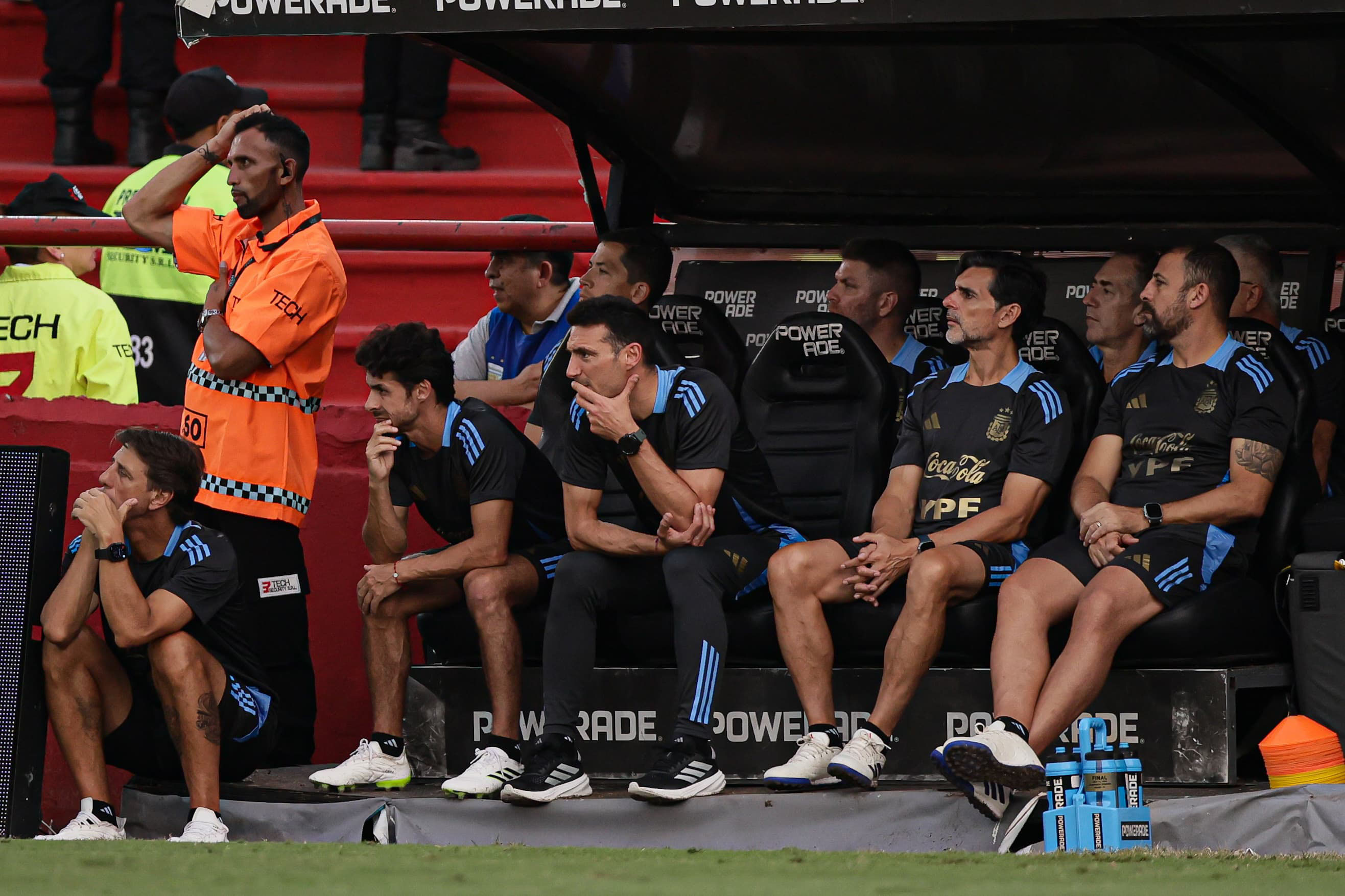 La selección argentina en el amistoso ante Huracán. (Fotobaires).