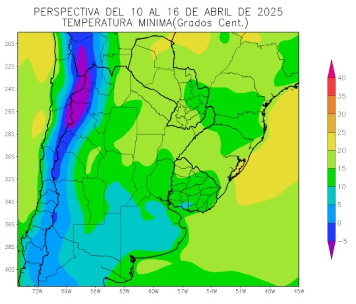 PERSPECTIVA CLIMÁTICA: Del 10 al 16 de abril. (Bolsa de Cereales de Buenos Aires)