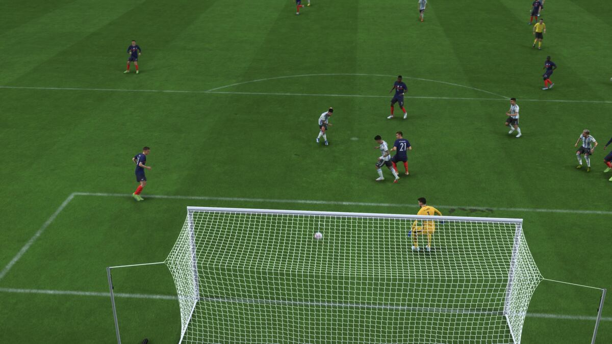 LIONEL MESSI. Capturas de imagen de la representación de los jugadores del seleccionado argentino en el videojuego Fifa 23.
