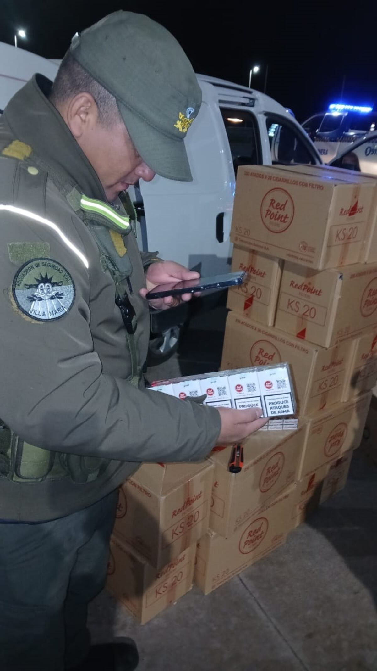 Operativo con secuestro de cigarrillos. (Gendarmería)