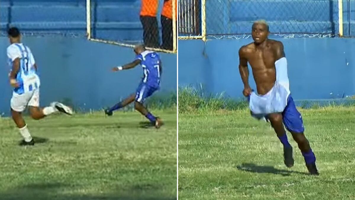 Insólito: salió de prisión, jugó con una tobillera electrónica y marcó el gol del ascenso en Brasil. (Captura)