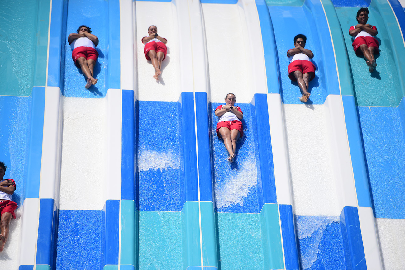 Infinito Water Park. Tobogán multipista del área Cerro Uritorco (José Gabriel Hernández / la Voz)