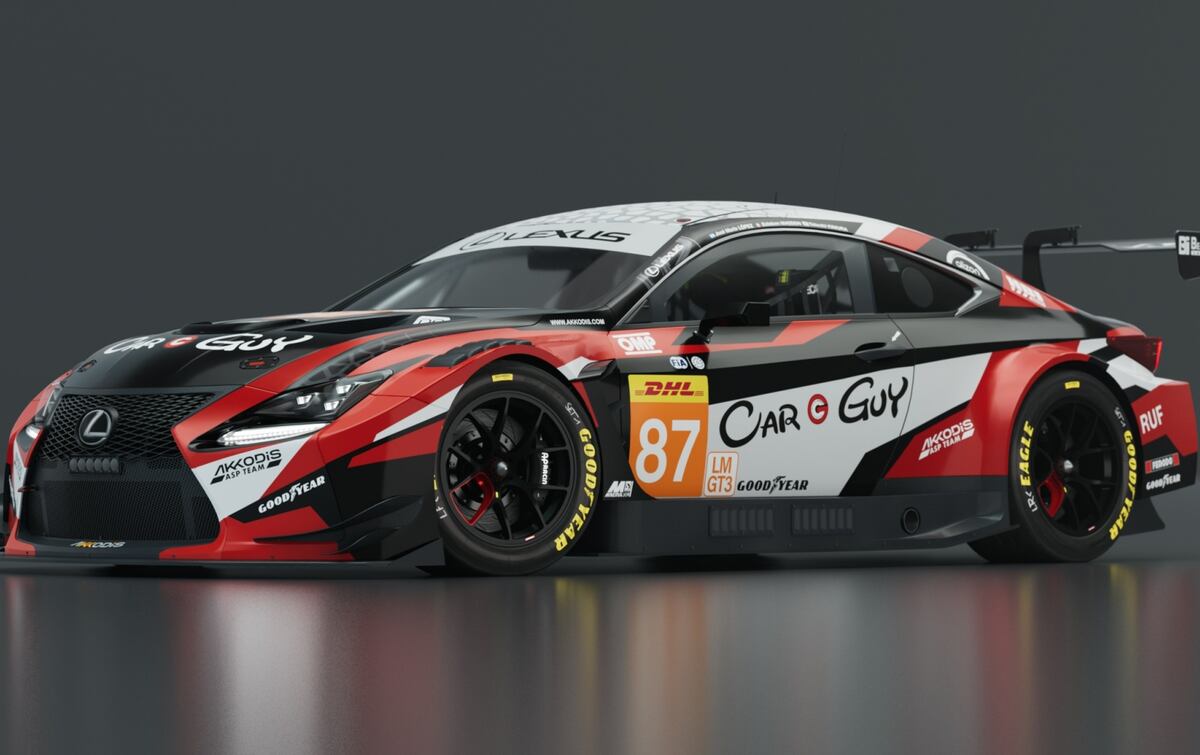 El Lexus RC F GT3 número 87 del Akkodis ASP Team que correrá Pechito López en el WEC 2024. (Prensa Akkodis ASP Team)