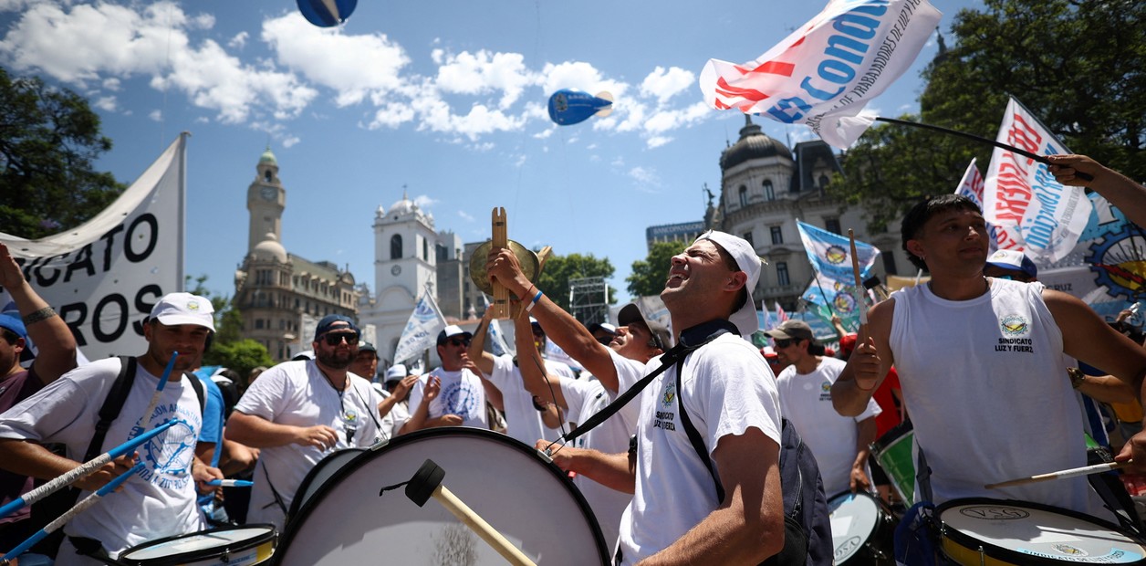 La marcha de la CGT contra la reforma laboral. (Gentileza Clarín)