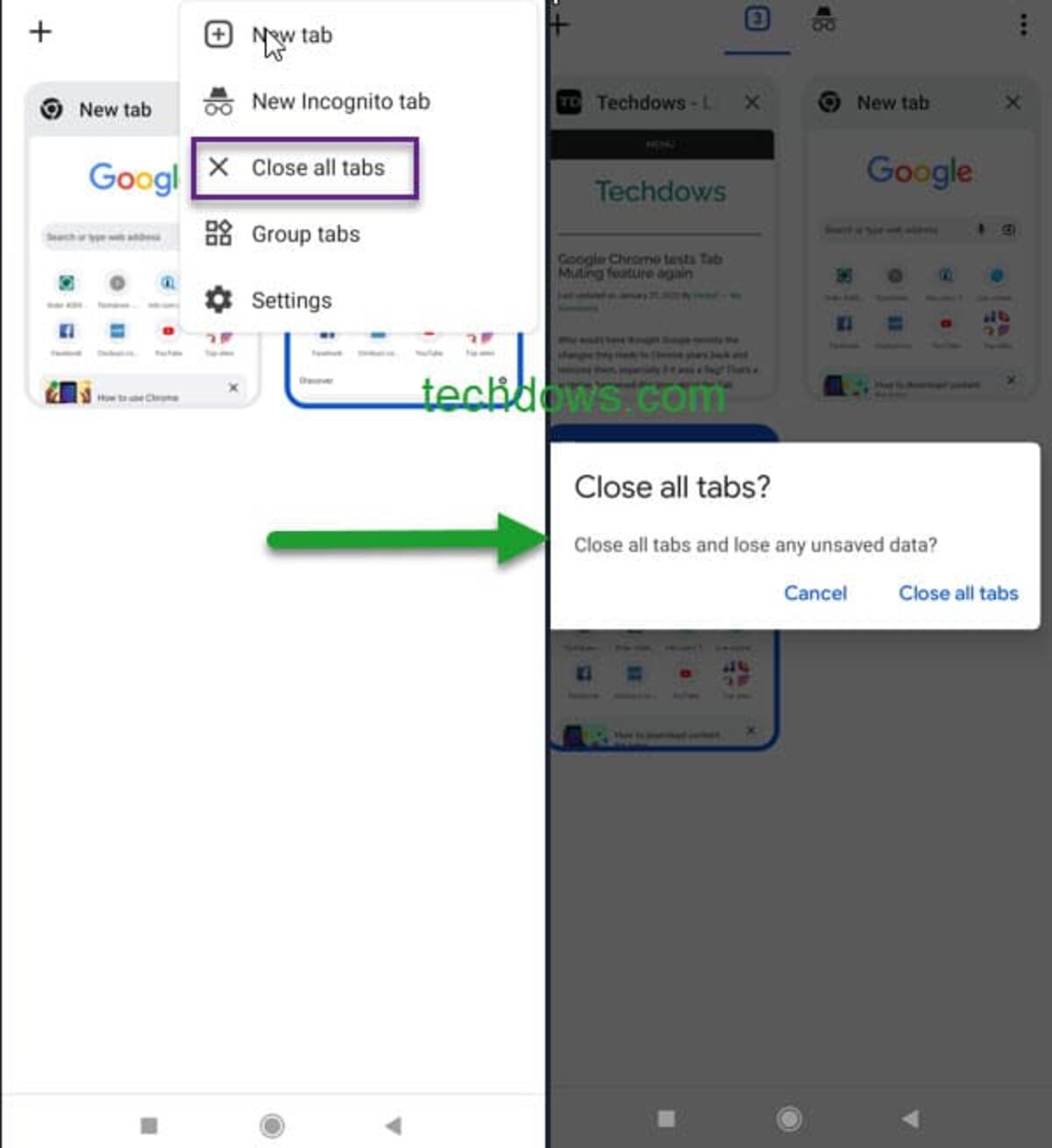 El aviso aparecerá cuando el usuario se disponga a cerrar todas las pestañas en la app de Chrome en Android.