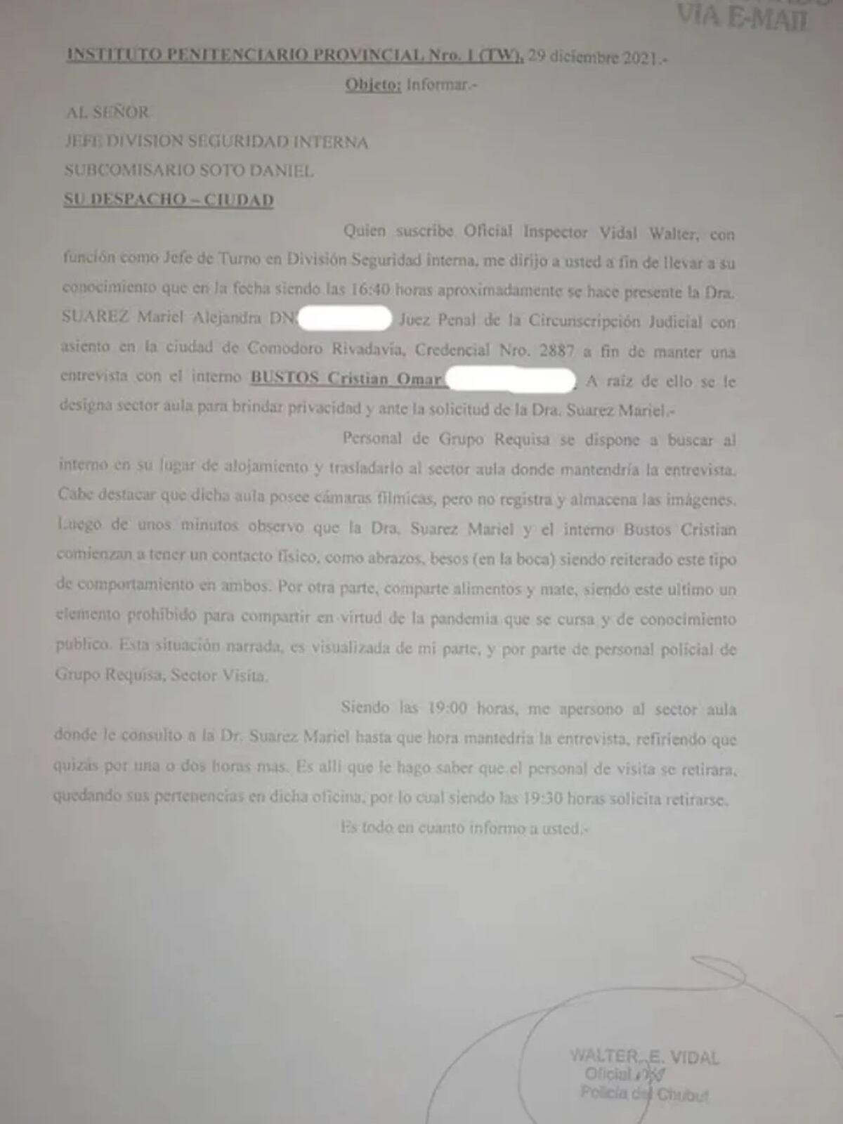 El comunicado del Superior Tribunal de Justicia de Chubut.