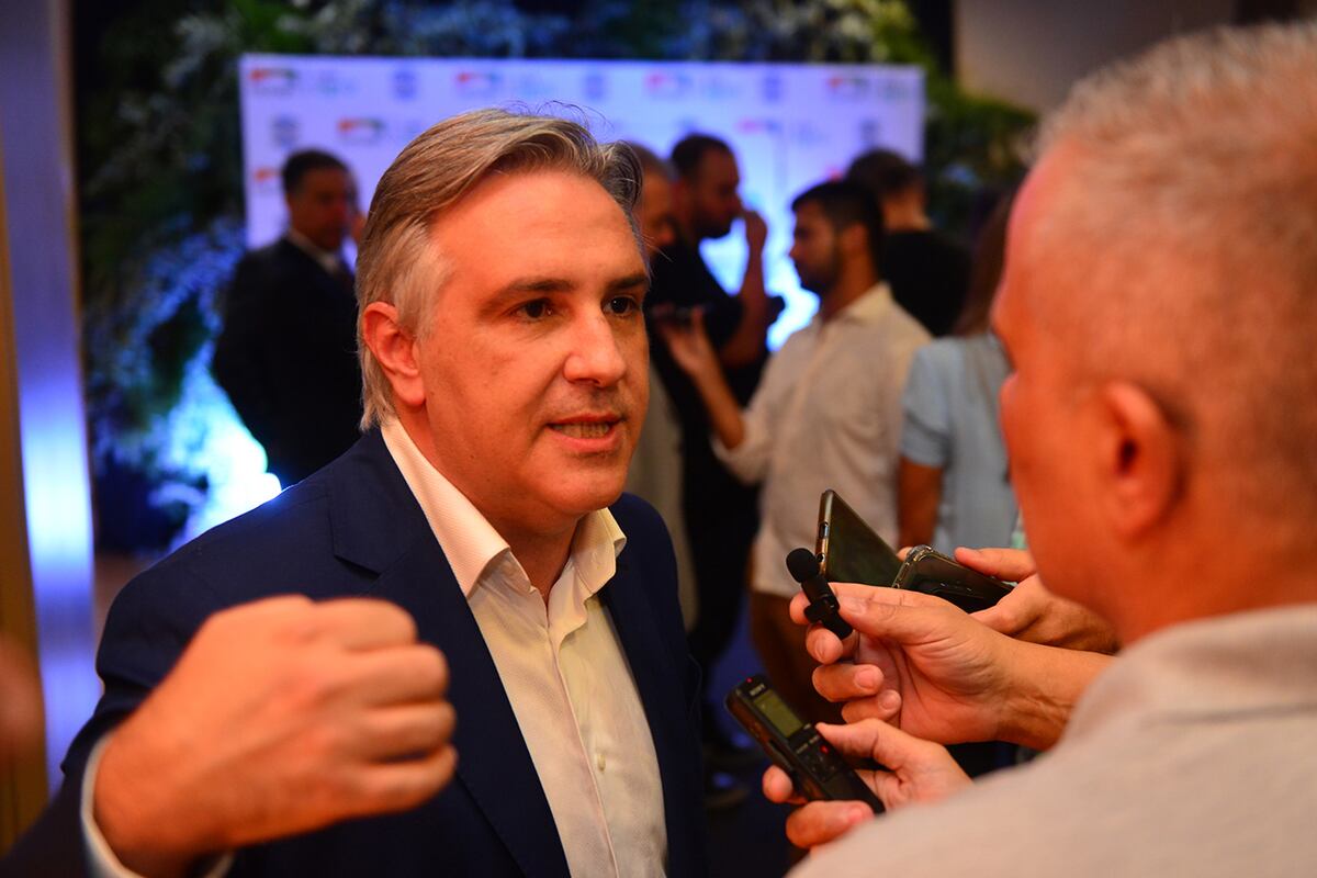 Martín Llaryora, intendente de Córdoba, presente en la ExpoAgro 2023 en San Nicolás, Buenos Aires. (Nicolás Bravo / La Voz)