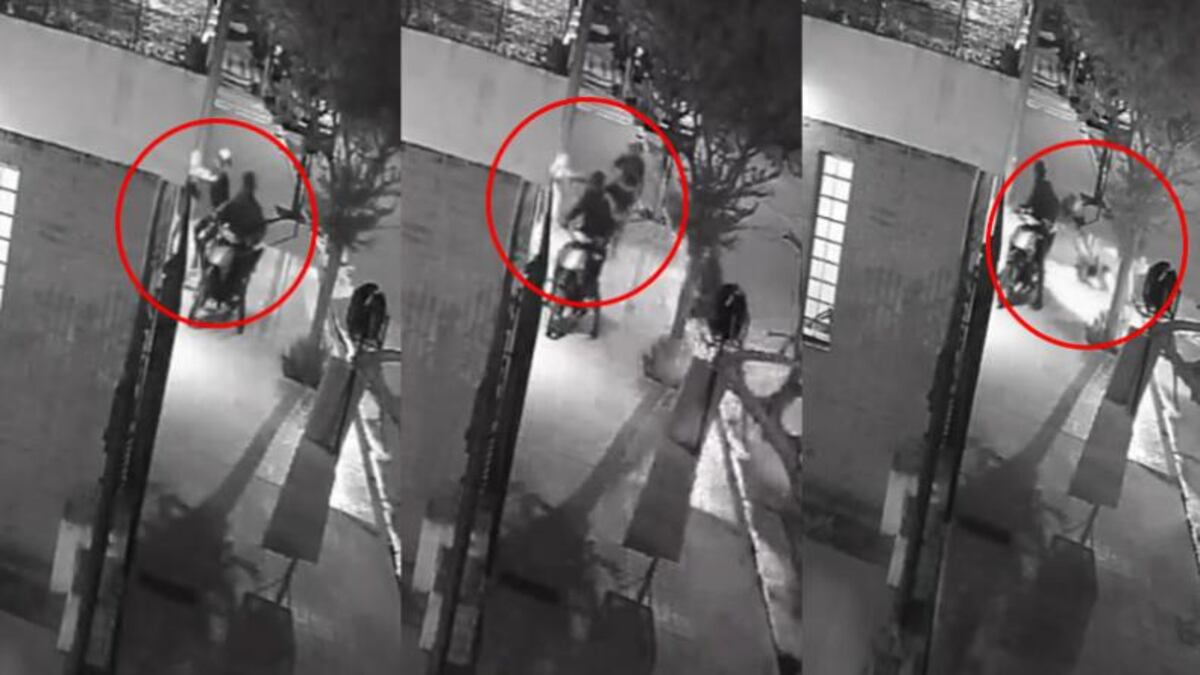 Motochoro en acción en barrio General Paz de Córdoba. (Captura de cámara de seguridad)