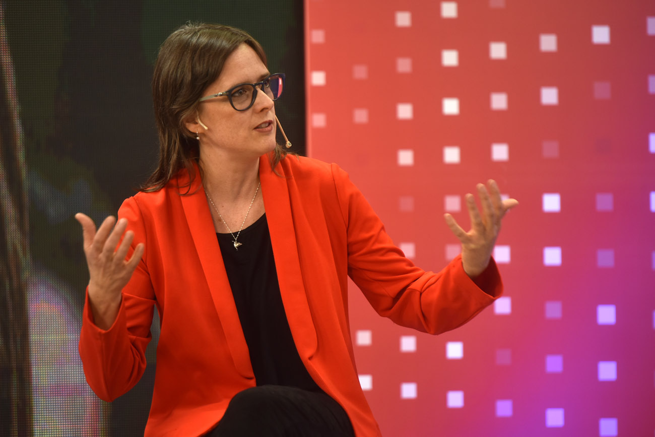 Brenda Austin en el programa Voz y Voto. (Nicolás Bravo / La Voz)