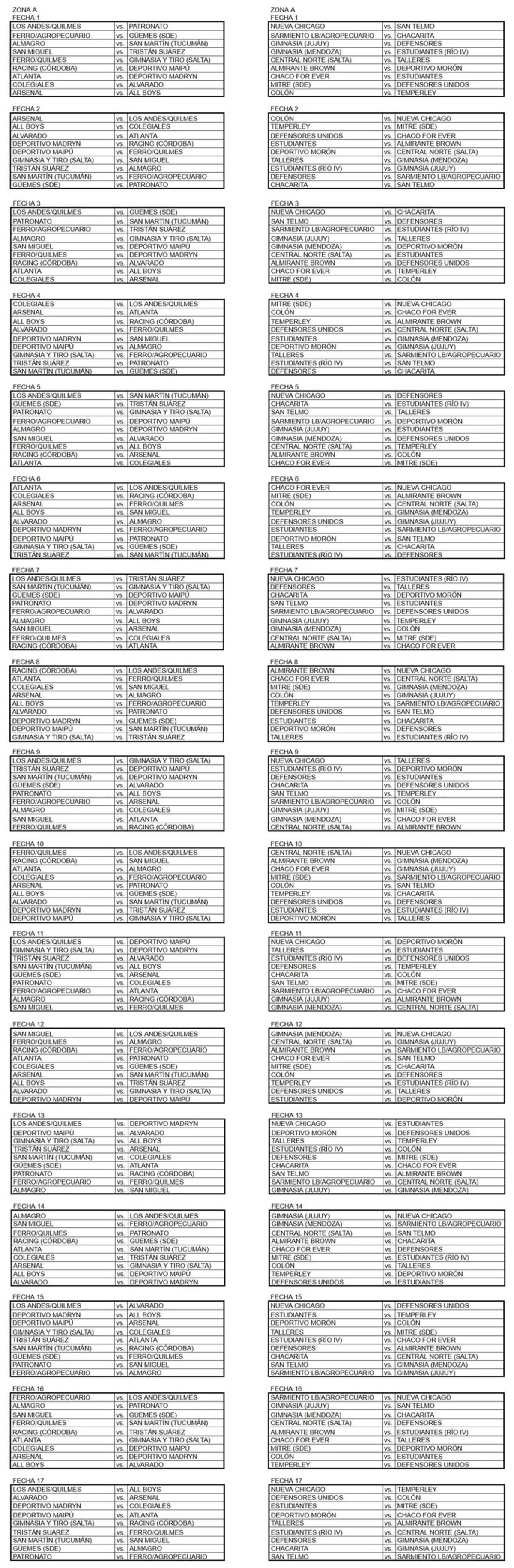 Se conoció cuáles serán los cruces en la Primera Nacional de cara a la temporada 2024. (Gentileza)