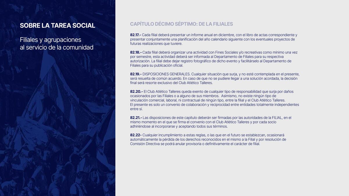 La modernización del estatuto de Talleres.