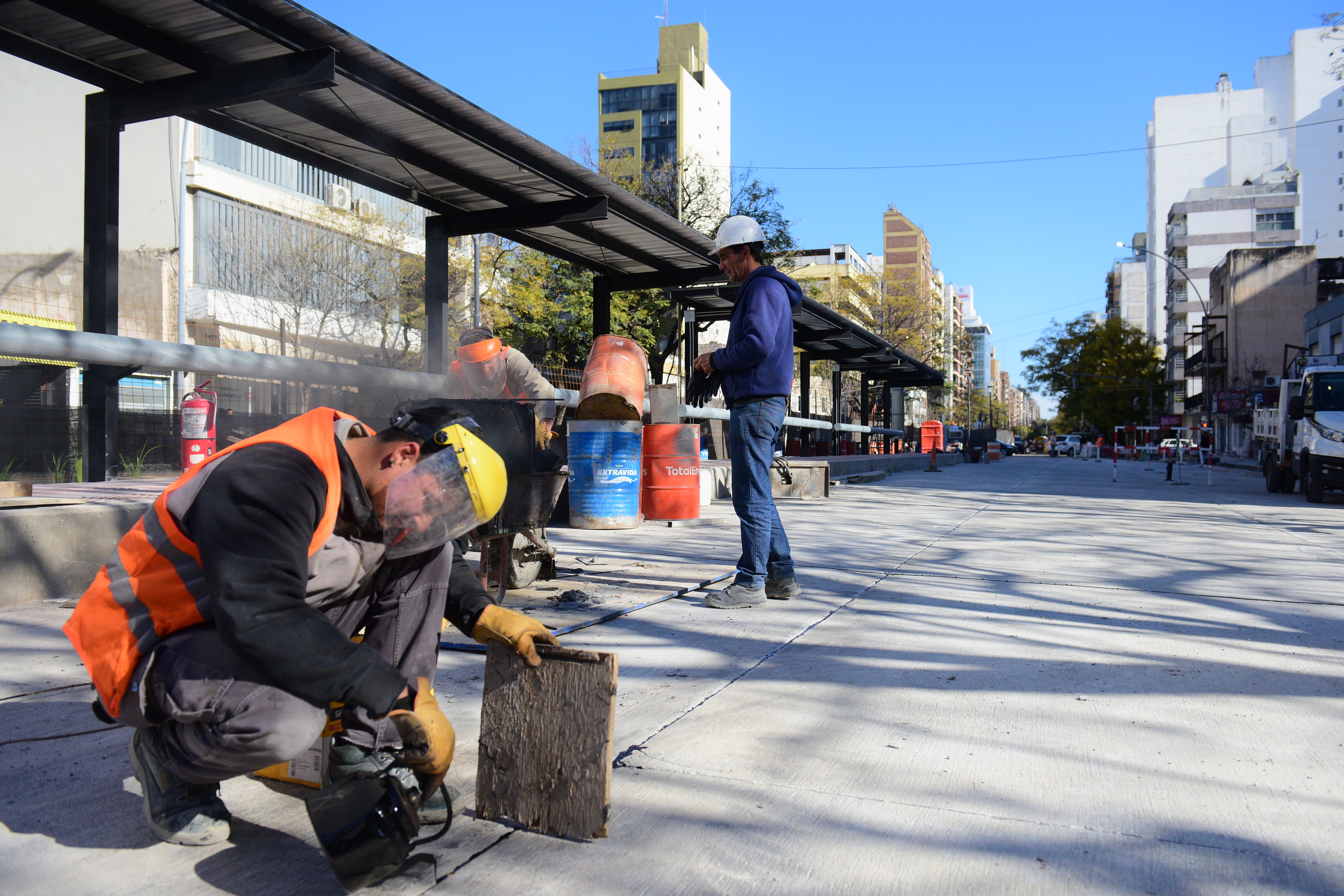 Avenidas Chacabuco-Maipú. Avance de obras de reforma sobre Maipú. (José Gabriel Hernández /La Voz)