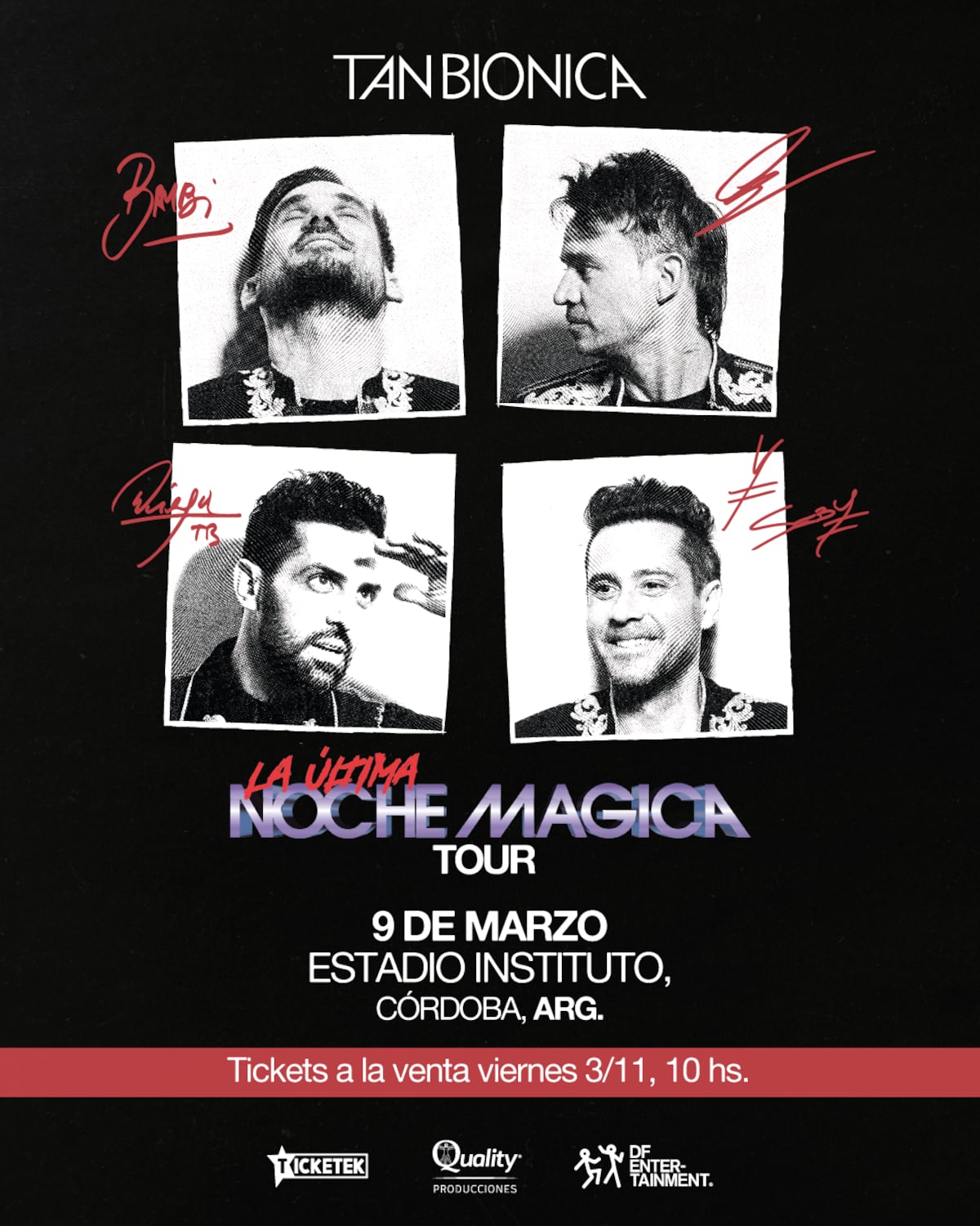 Tan Biónica se presentará el 9 de marzo en el estadio de Instituto. (DF)