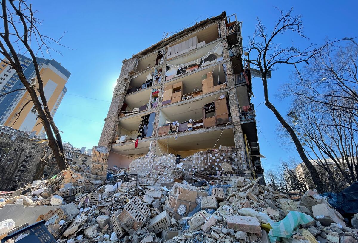 Bombardeos en Kiev.