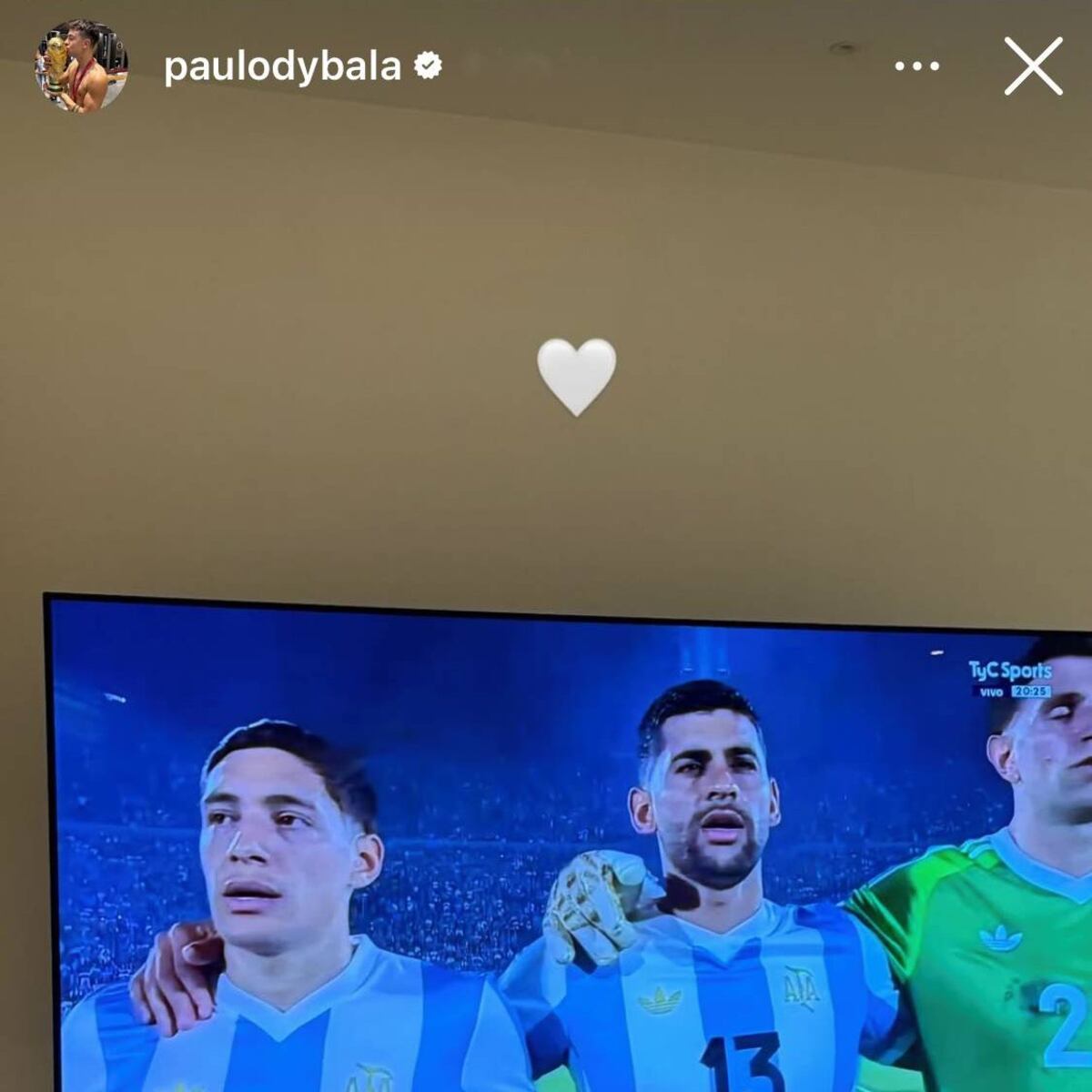 Dybala y su posteo en redes. (Captura).