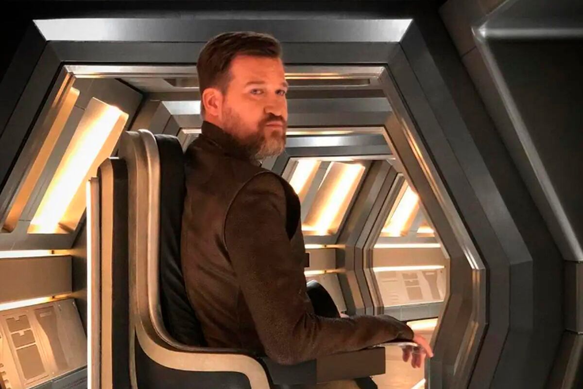 El actor, en el set de Star Trek.